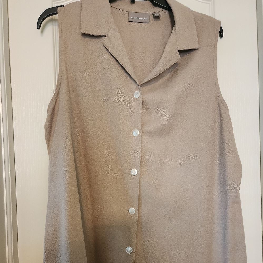 Sleeveless Button-Down Blouse
